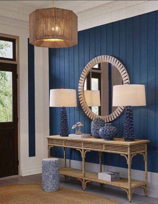 Tavolo consolle in corda di abaca intrecciata