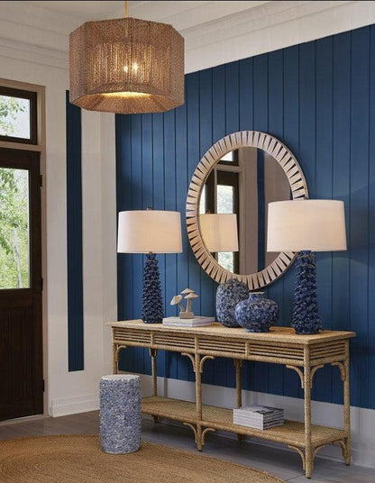 Tavolo consolle in corda di abaca intrecciata