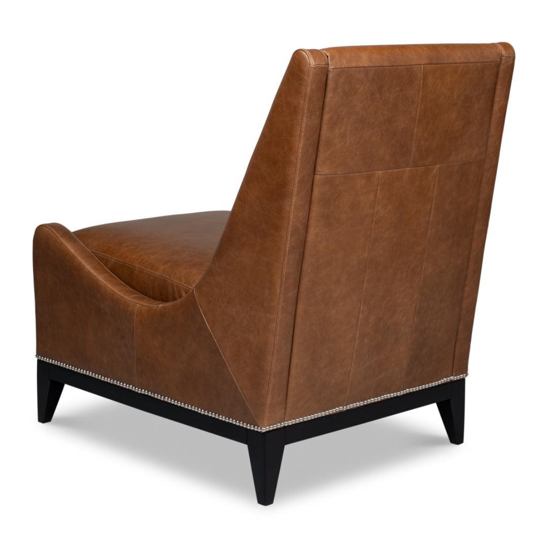 Poltrona in pelle color cioccolato