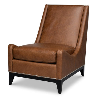 Poltrona in pelle color cioccolato