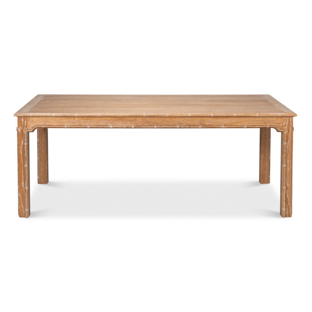 Tavolo da pranzo con bordo in bambù