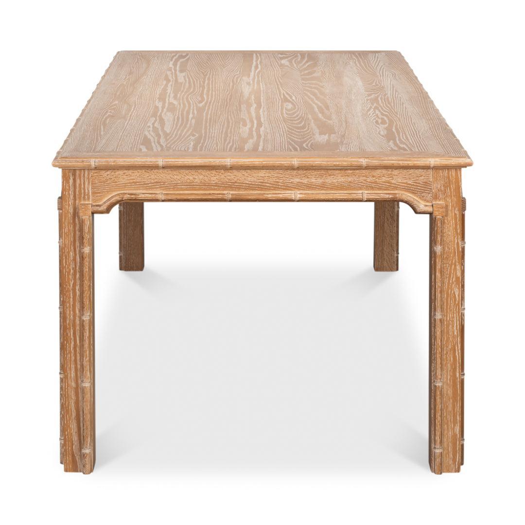 Tavolo da pranzo con bordo in bambù