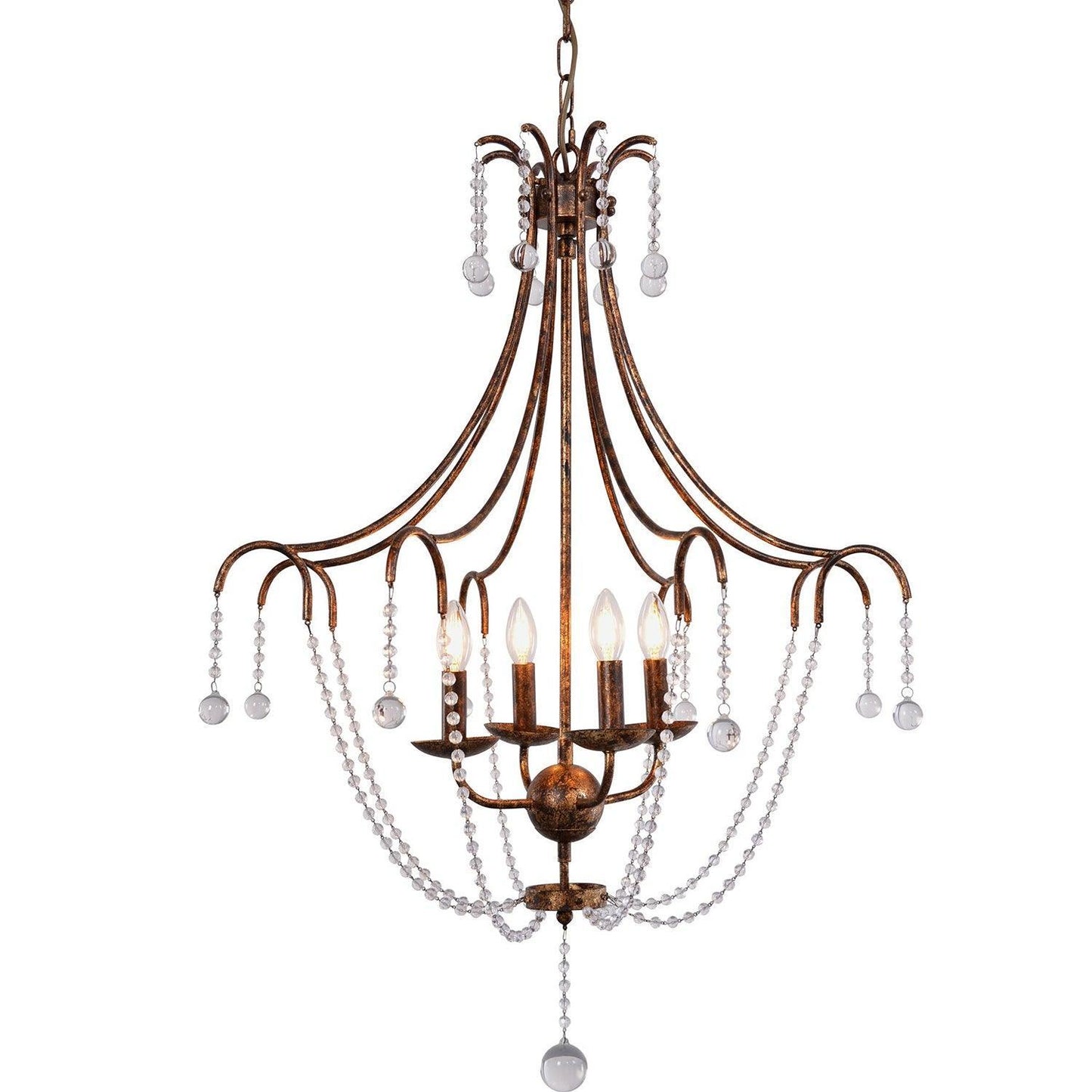 Lampadario vintage glamour in bronzo Impero