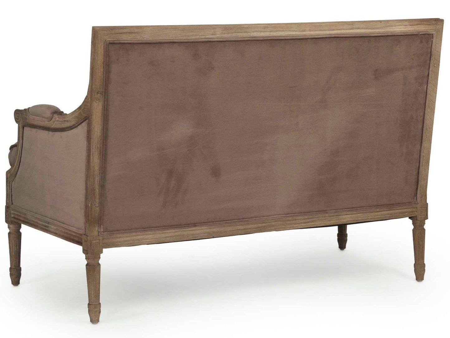 Divano francese Louis in velluto marrone