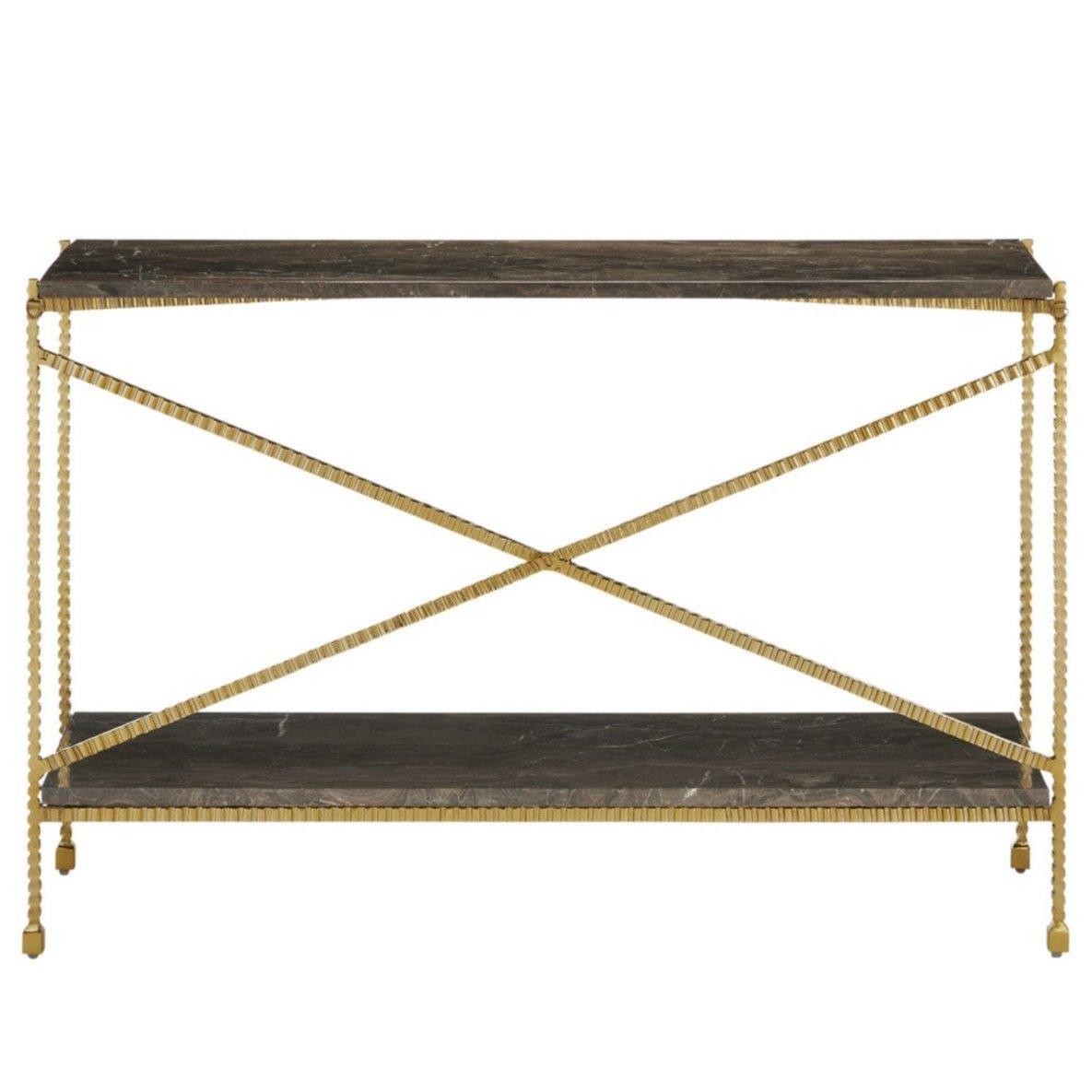 Consolle in marmo cappuccino dorato