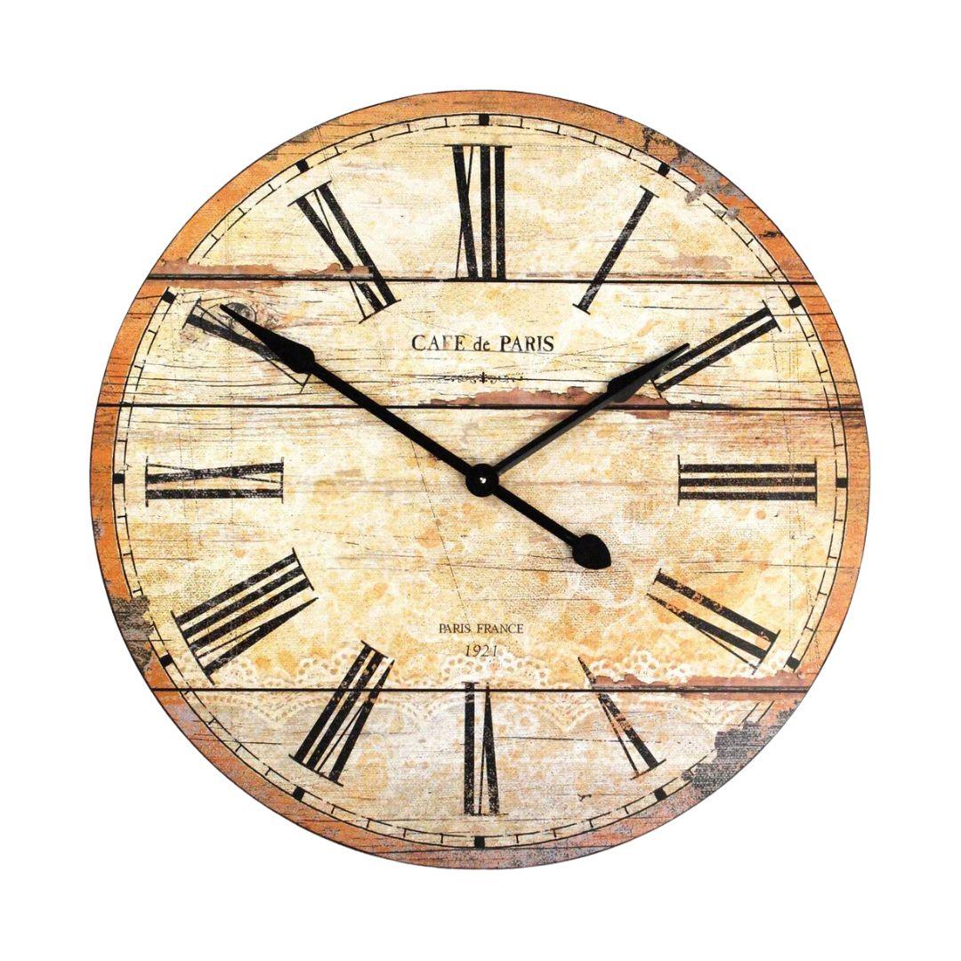 Orologio da parete in legno Café de Paris