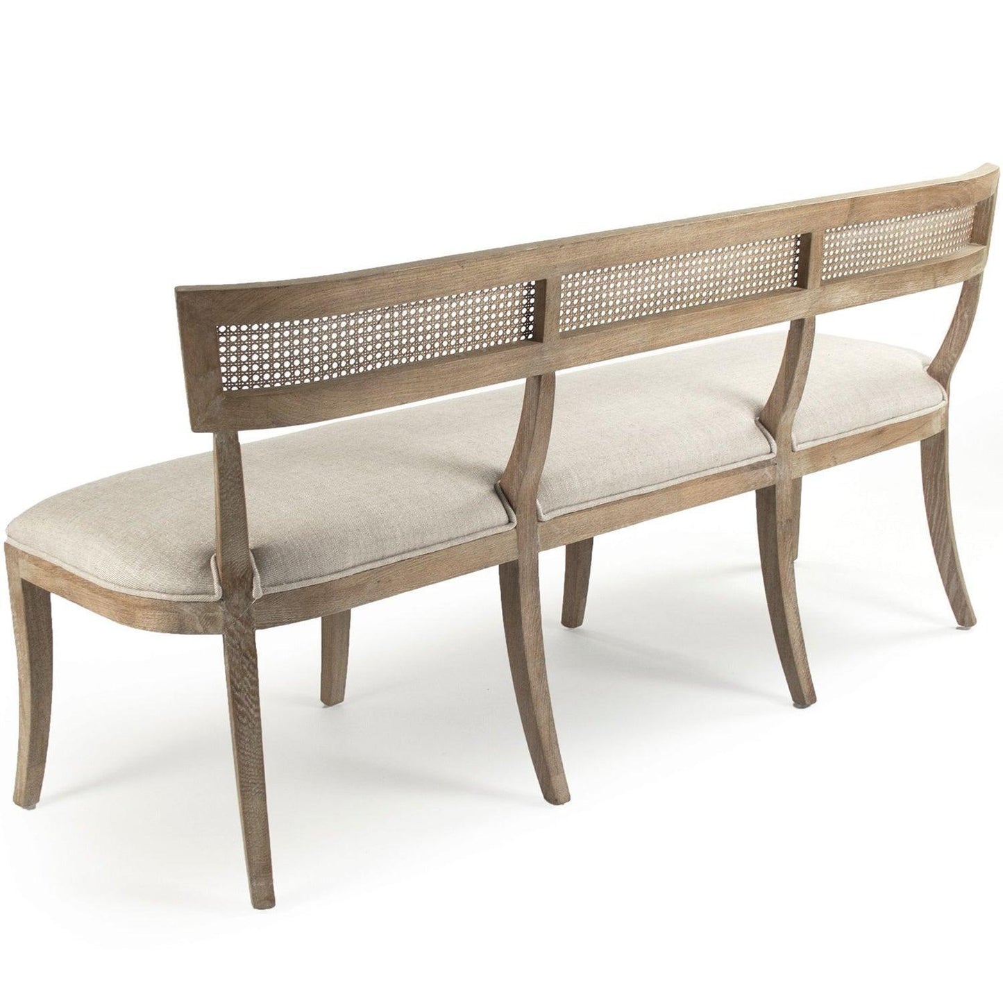 Panca Cabriole curva con schienale in canna