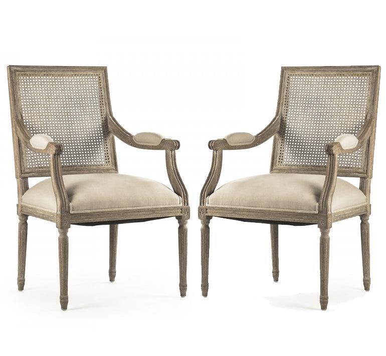 Poltrone con schienale quadrato in canna