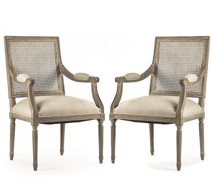 Poltrone con schienale quadrato in canna