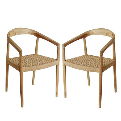 Sedia da pranzo in rattan naturale stile costiero