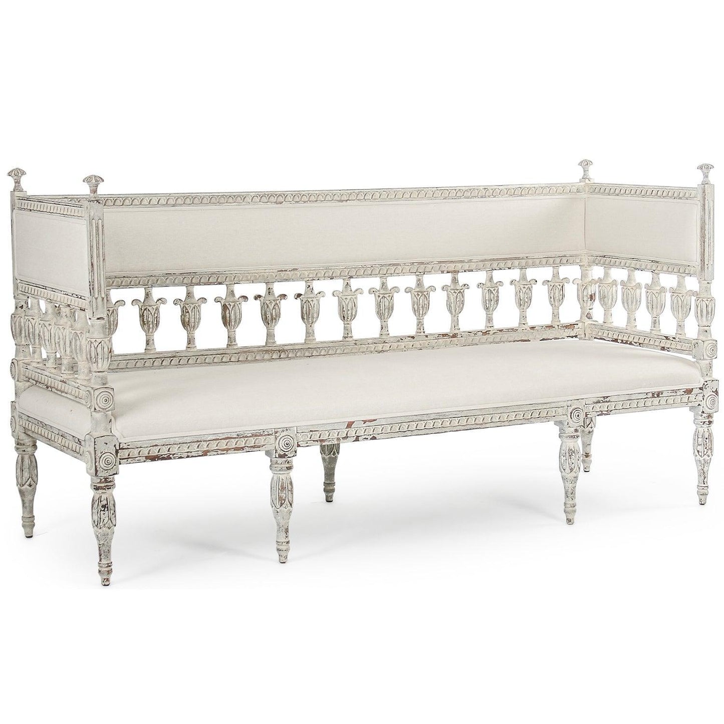 Panca da divano vintage francese intagliata