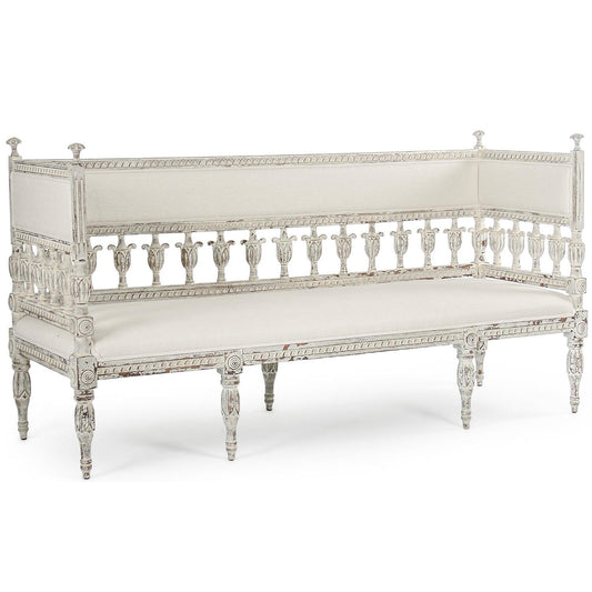 Panca da divano vintage francese intagliata