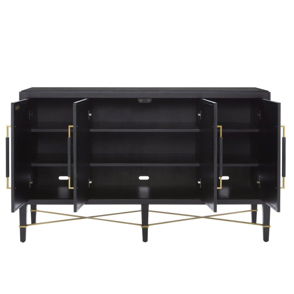 Credenza a 4 ante laccata nera