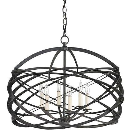 Lampadario in ferro celeste