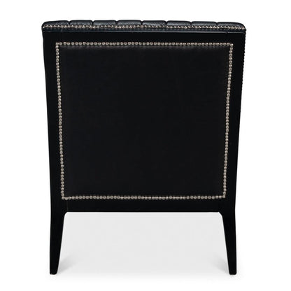 Moderna poltrona in pelle nera