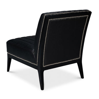 Moderna poltrona in pelle nera