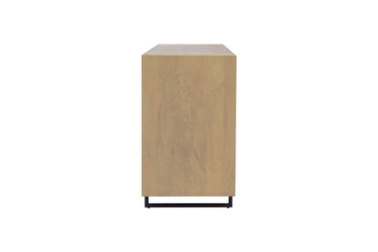 Credenza a 4 ante in rattan marrone costiero