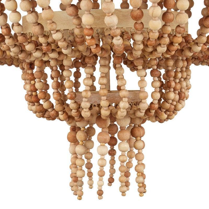 Lampadario con perline in legno di cocco