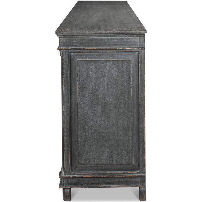 Credenza con frecce incrociate grigio cemento 