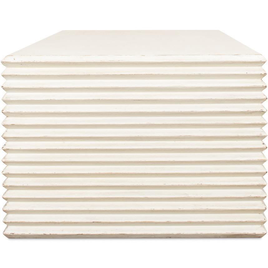 Tavolino da caffè contemporaneo bianco a coste 