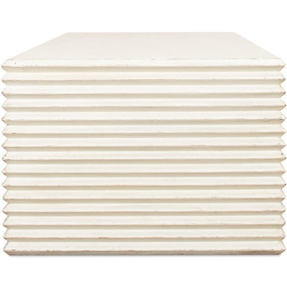 Tavolino da caffè contemporaneo bianco a coste 