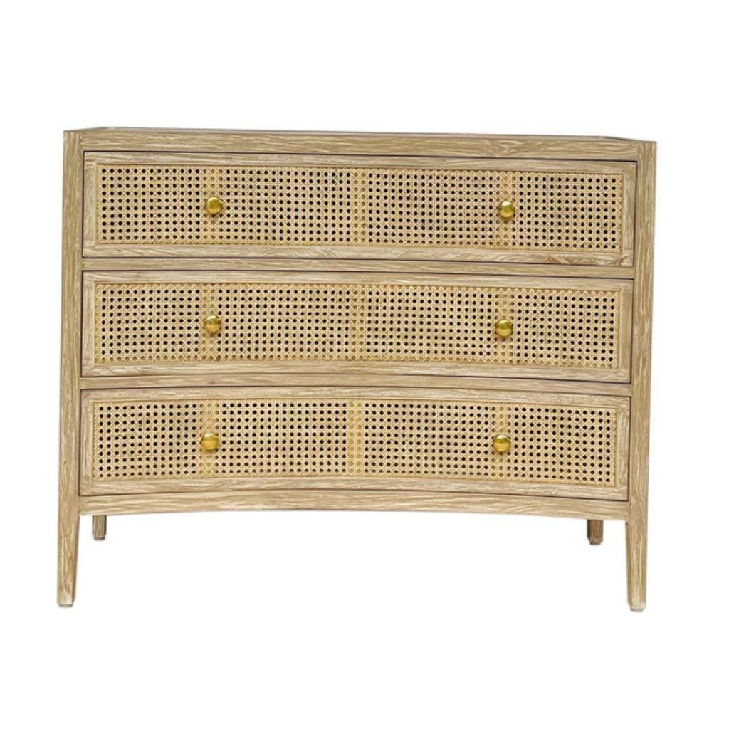 Cassapanca con porta in canna naturale convessa 