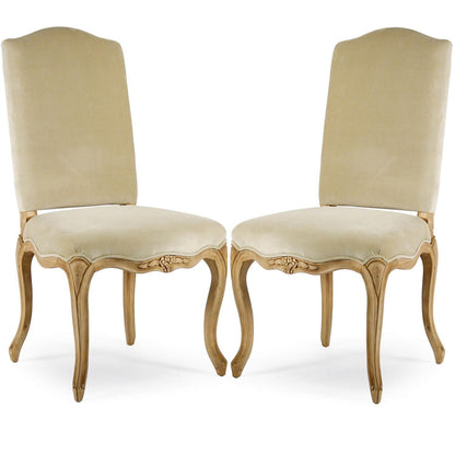 Sedie francesi con schienale imbottito color crema