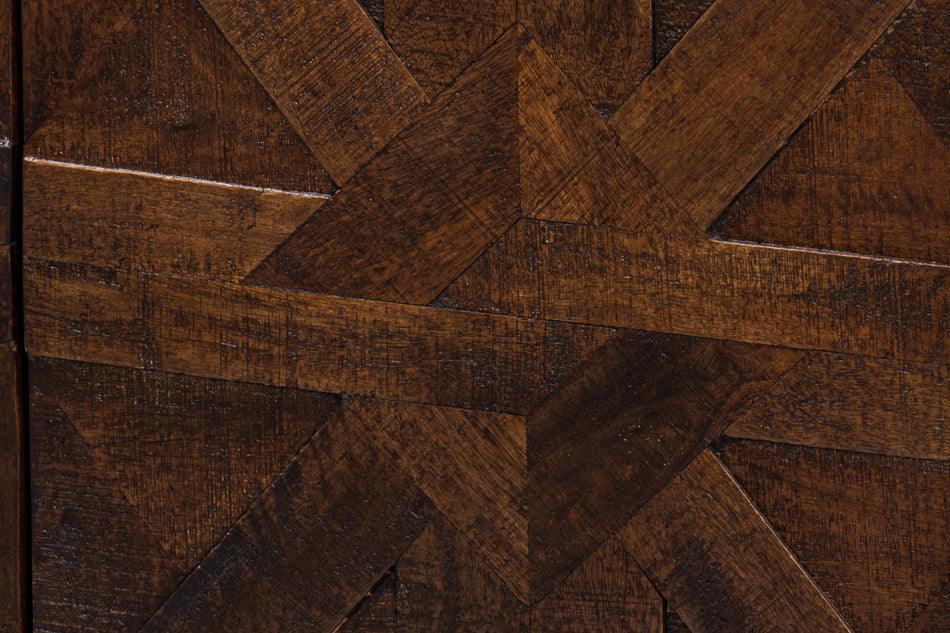 Buffet rustico in legno a tratteggio incrociato