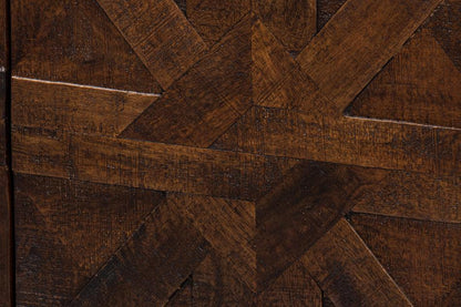 Buffet rustico in legno a tratteggio incrociato