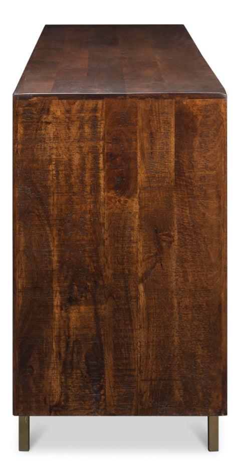 Buffet rustico in legno a tratteggio incrociato