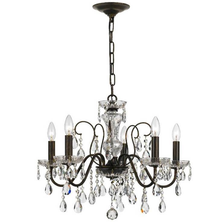 Lampadario in bronzo e cristallo del mercato delle pulci di Parigi