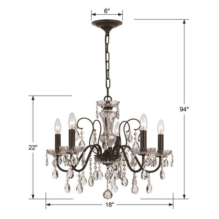 Lampadario in bronzo e cristallo del mercato delle pulci di Parigi