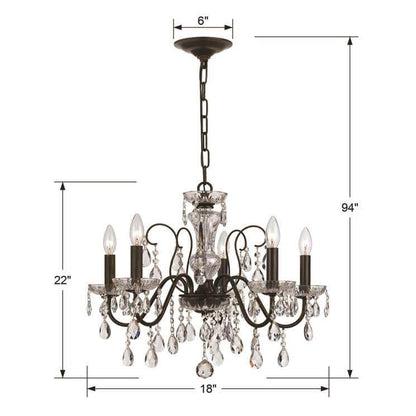 Lampadario in bronzo e cristallo del mercato delle pulci di Parigi