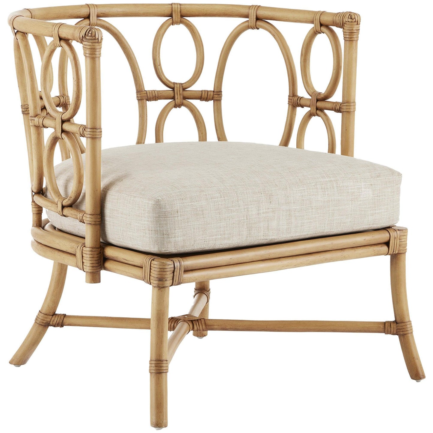 Poltrona in rattan con schienale curvo