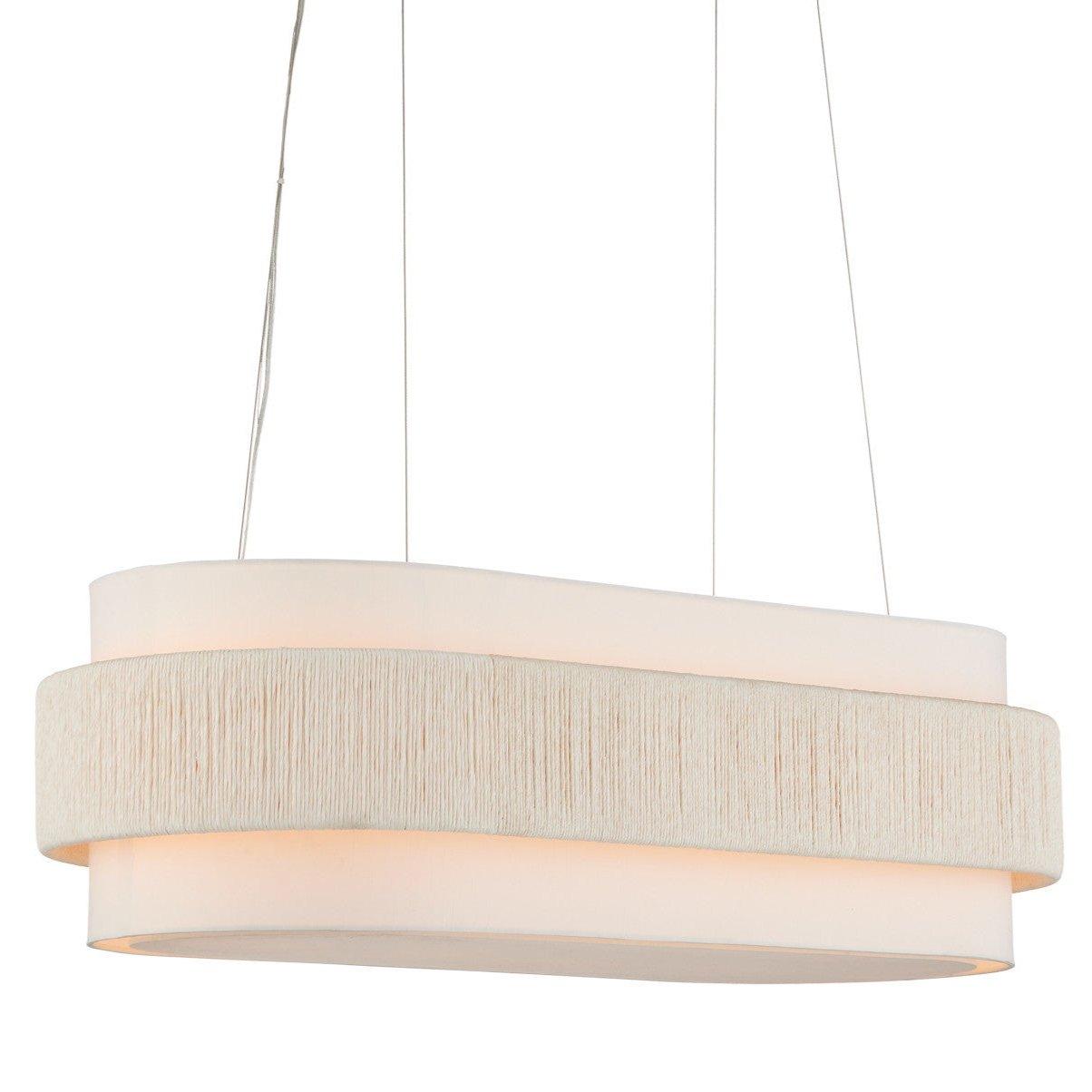 Lampadario ovale bianco zucchero a 5 luci