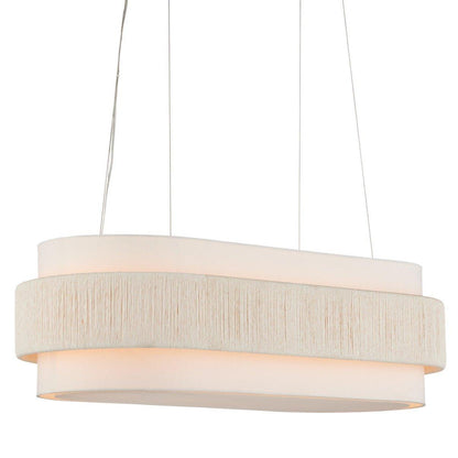 Lampadario ovale bianco zucchero a 5 luci