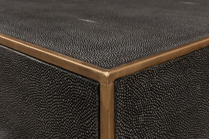 Cassettiera moderna a 3 cassetti in galuchat scuro