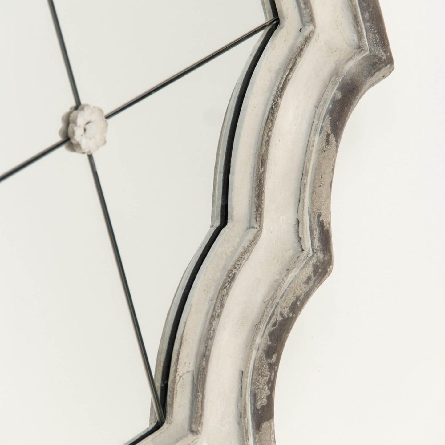 Specchio francese quadrifoglio invecchiato