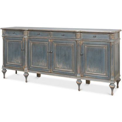 Credenza country grigio lilla anticata 