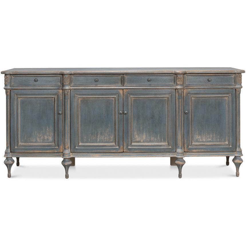 Credenza country grigio lilla anticata 
