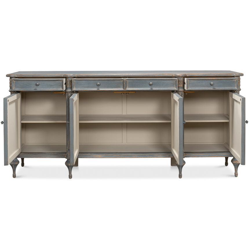 Credenza country grigio lilla anticata 