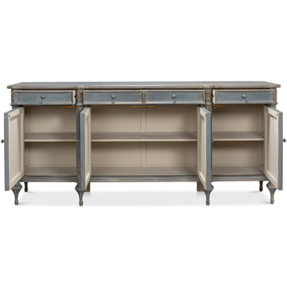 Credenza country grigio lilla anticata 