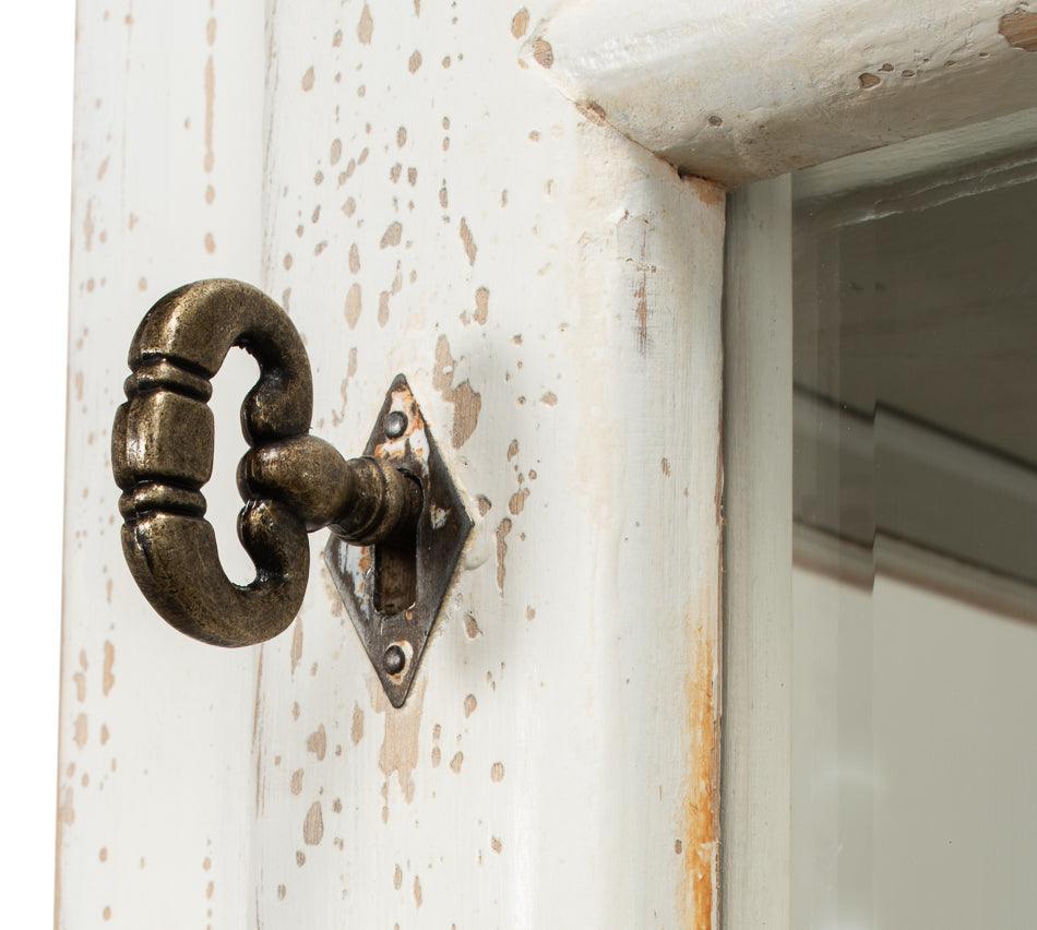 Vetrina in stile cottage bianco anticato
