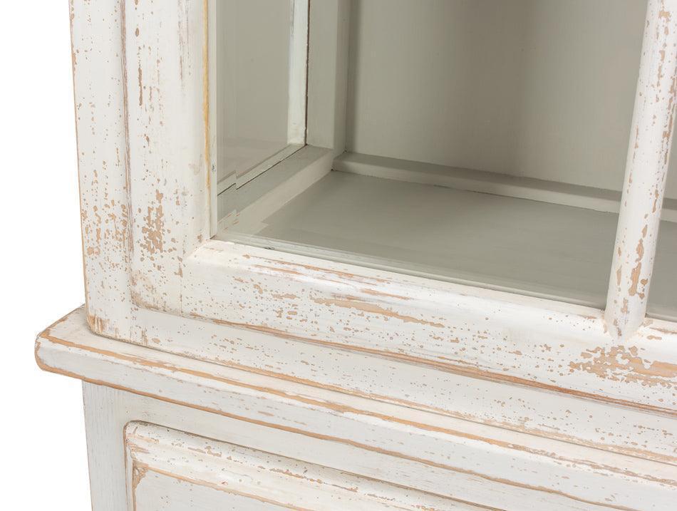 Vetrina in stile cottage bianco anticato