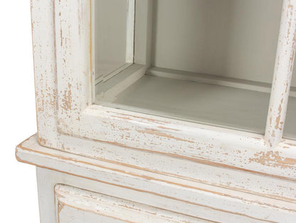 Vetrina in stile cottage bianco anticato