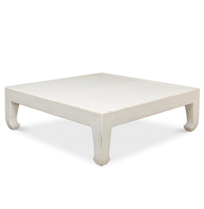 Tavolino da caffè in stile fattoria bianco anticato