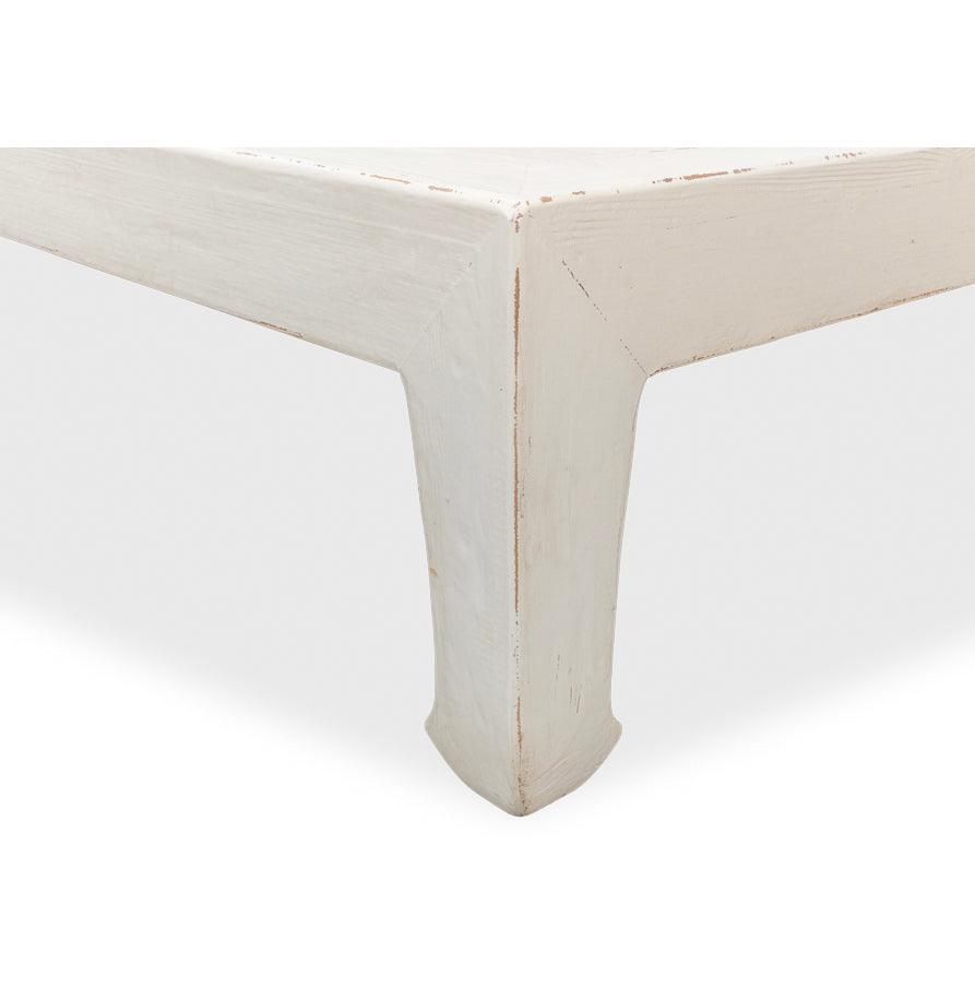Tavolino da caffè in stile fattoria bianco anticato