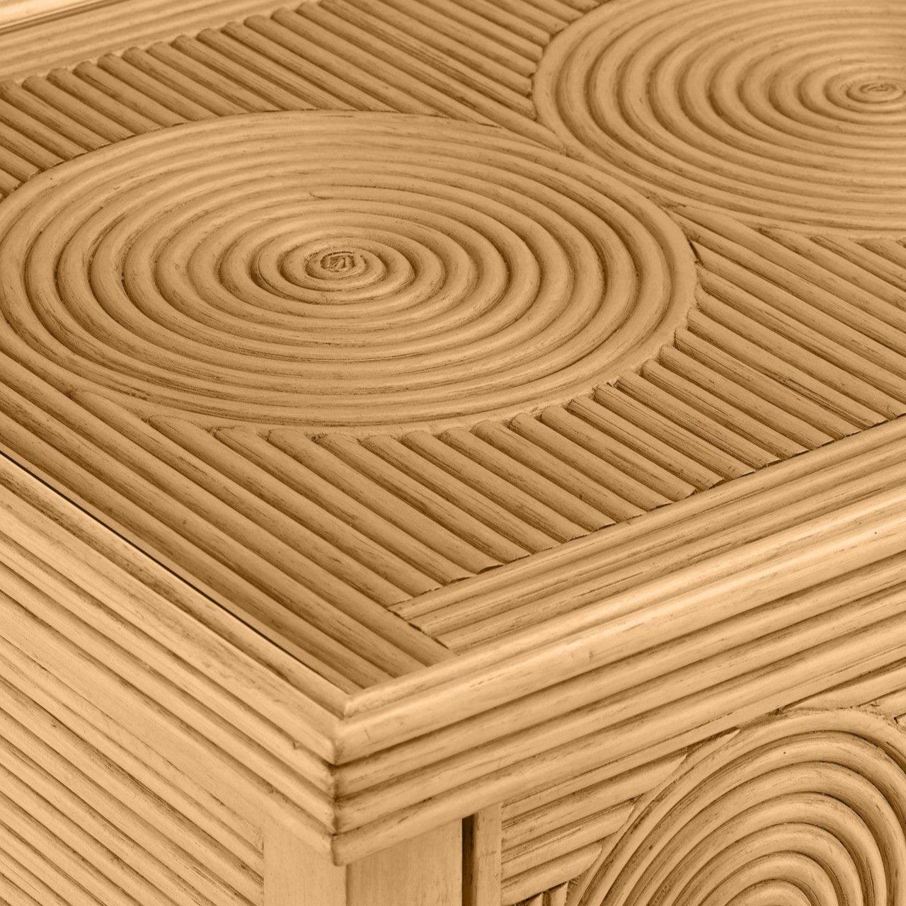 Cassettiera a 2 cassetti con motivo rattan