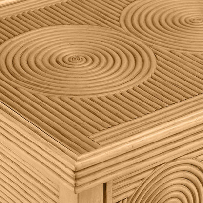 Cassettiera a 2 cassetti con motivo rattan