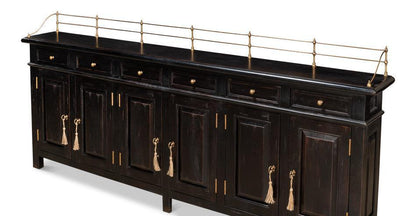 Credenza lunga in ebano antico inglese 